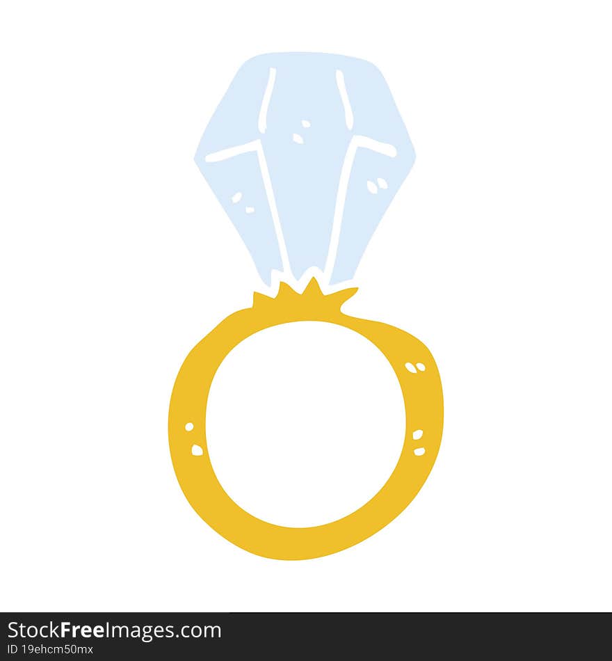 Flat Color Illustration Cartoon Engagement Ring