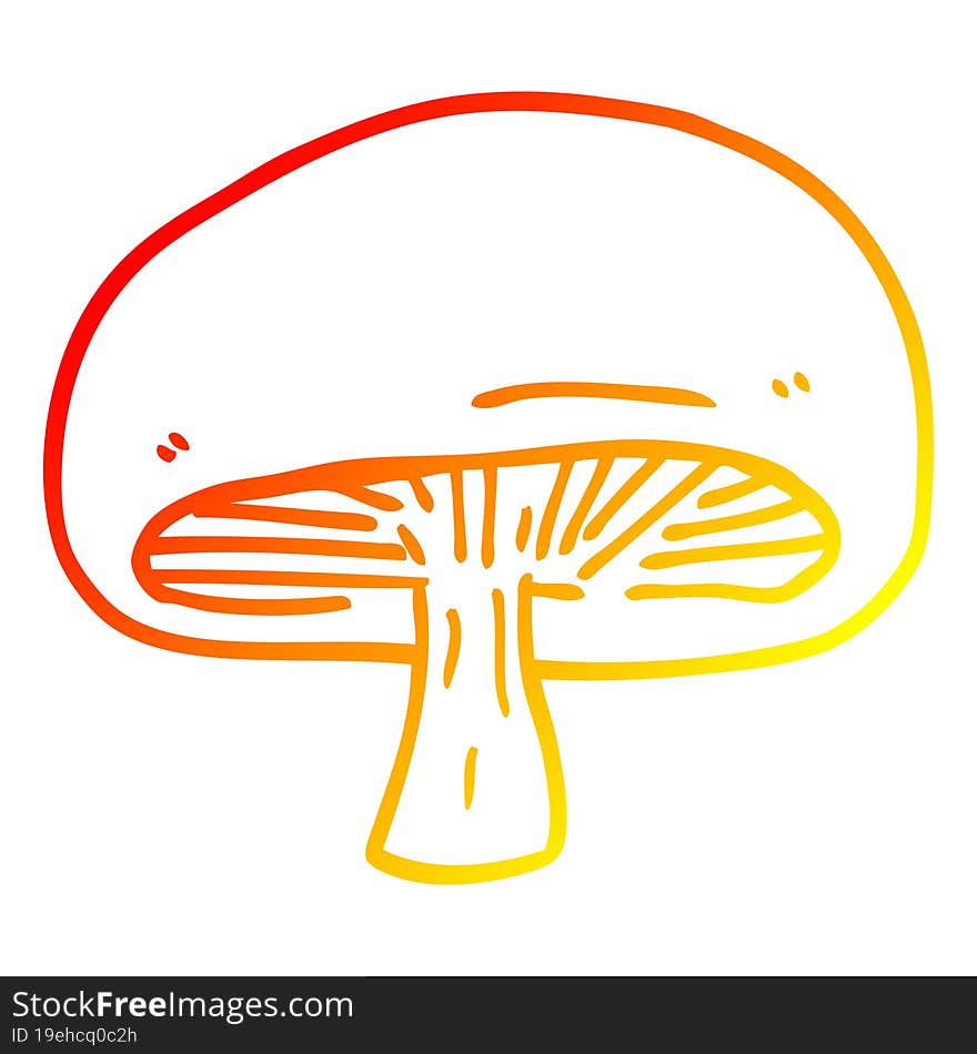 Warm Gradient Line Drawing Cartoon Chestnut Mushroom