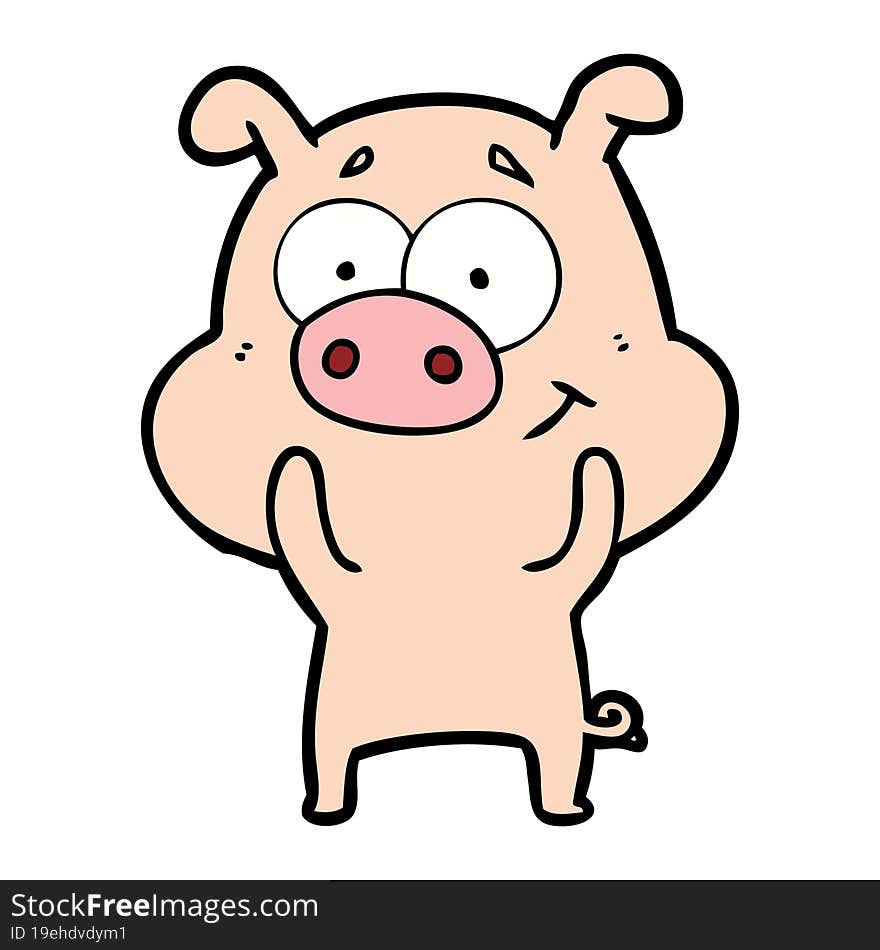 happy cartoon pig. happy cartoon pig