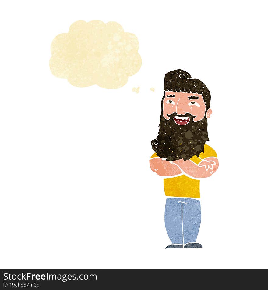 Cartoon Proud Man With Thought Bubble