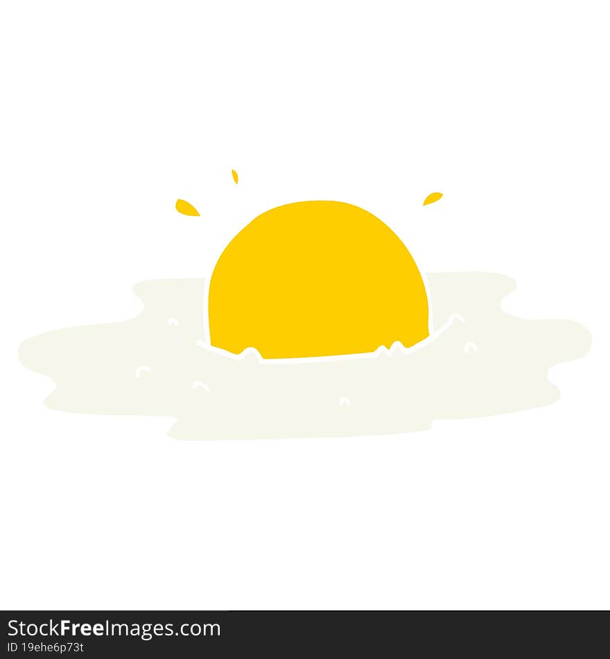 flat color style cartoon fried egg