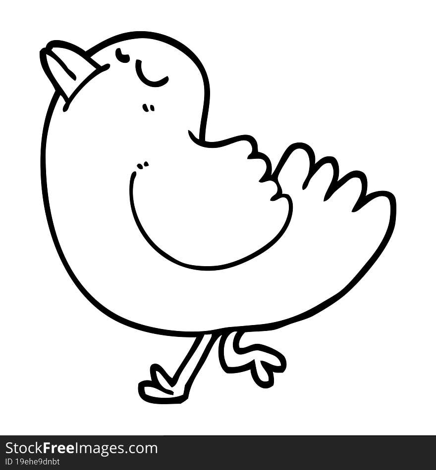 Black And White Cartoon Arrogant Bird