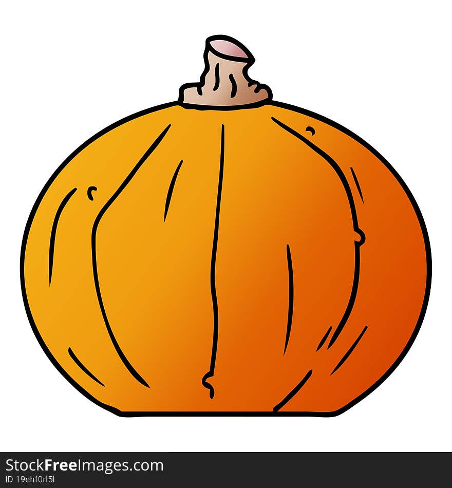 gradient cartoon doodle of a pumpkin