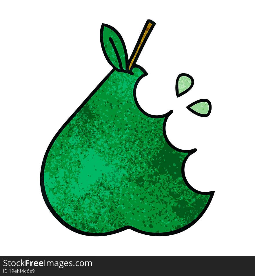 retro grunge texture cartoon of a pear