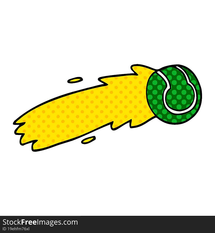 Cartoon Doodle Flying Tennis Ball