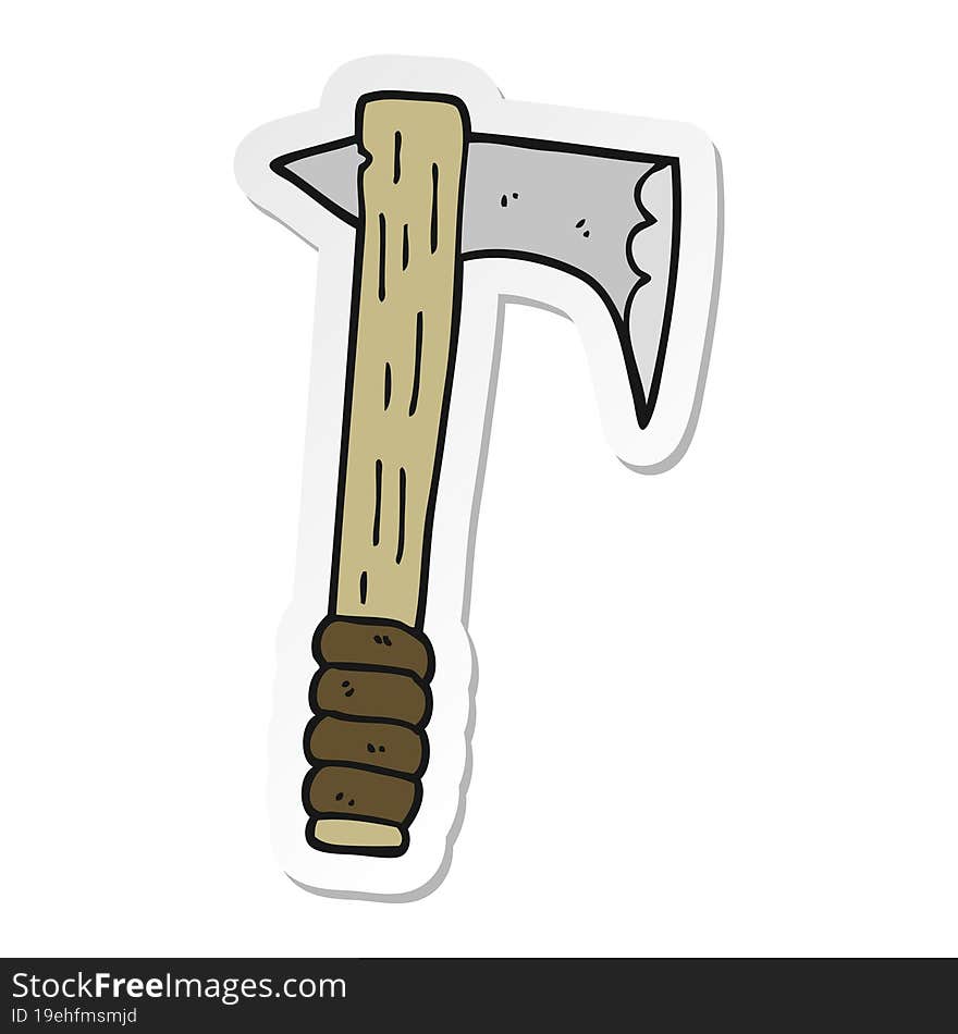 sticker of a cartoon axe