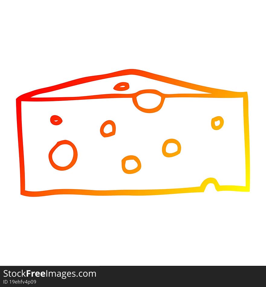 Warm Gradient Line Drawing Cartoon Cheese