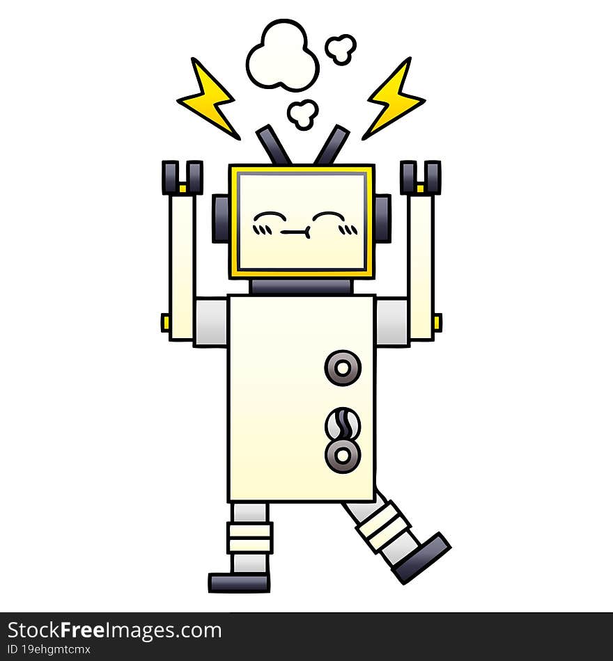 gradient shaded cartoon of a robot