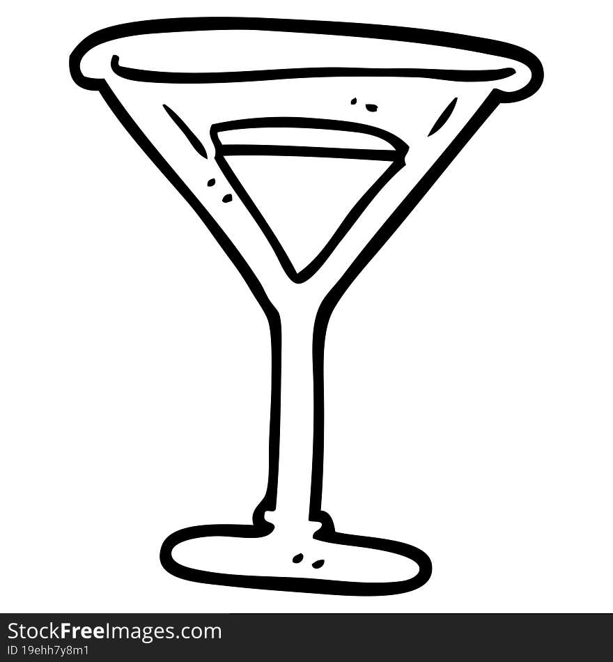 line drawing cartoon martini