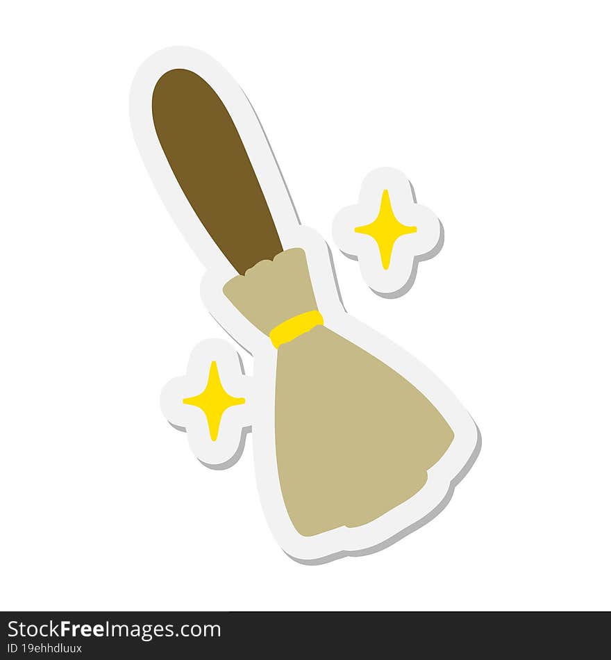 magic broomstick sweeping sticker