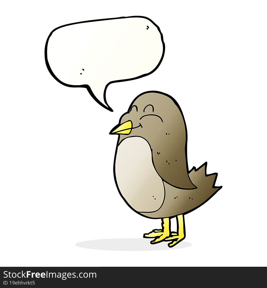 Cartoon Bird With Speech Bubble