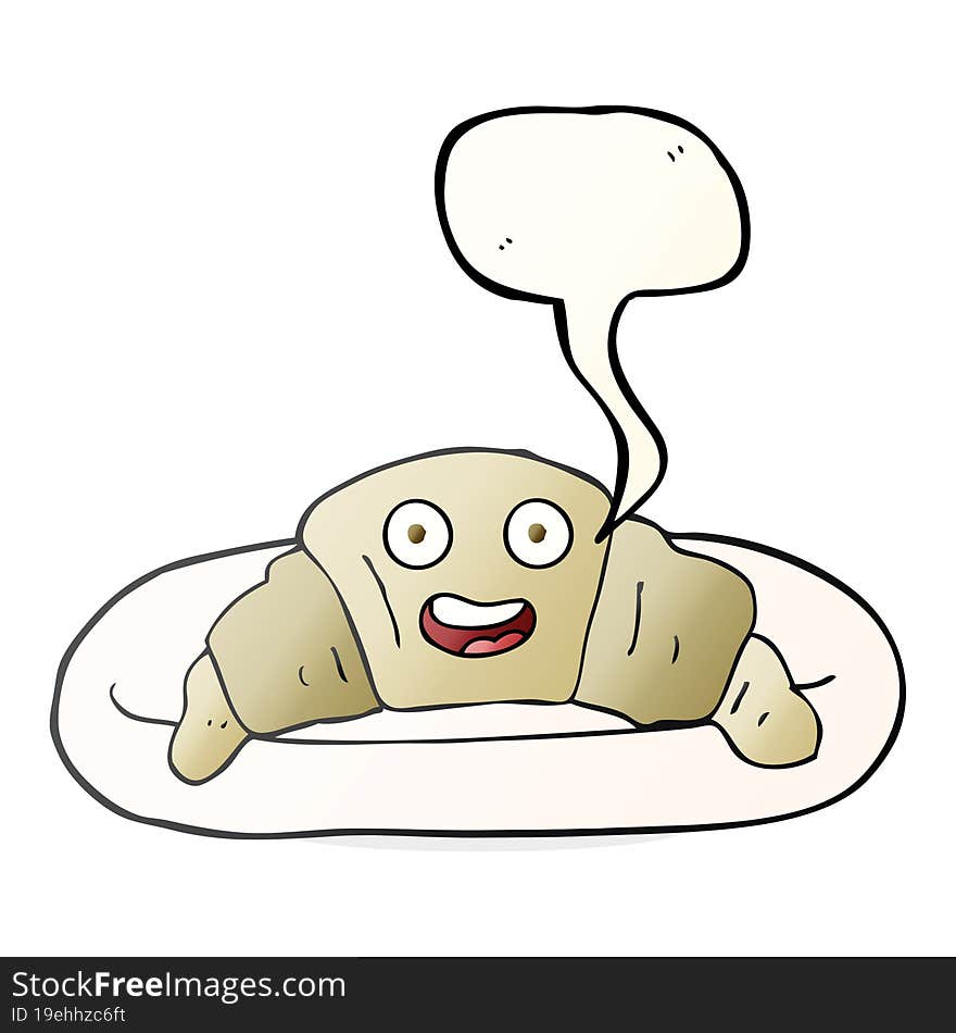 Speech Bubble Cartoon Croissant