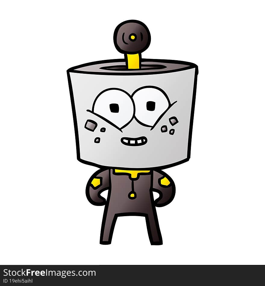 happy cartoon robot. happy cartoon robot