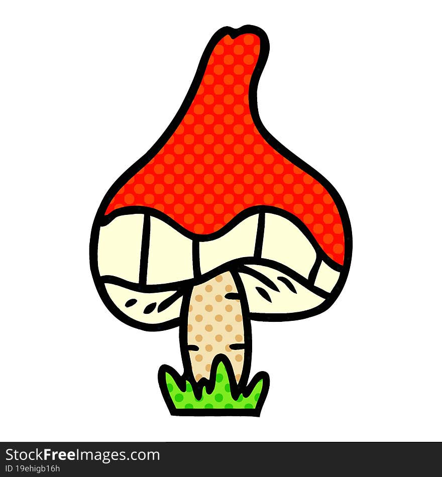 hand drawn cartoon doodle of a single mushroom