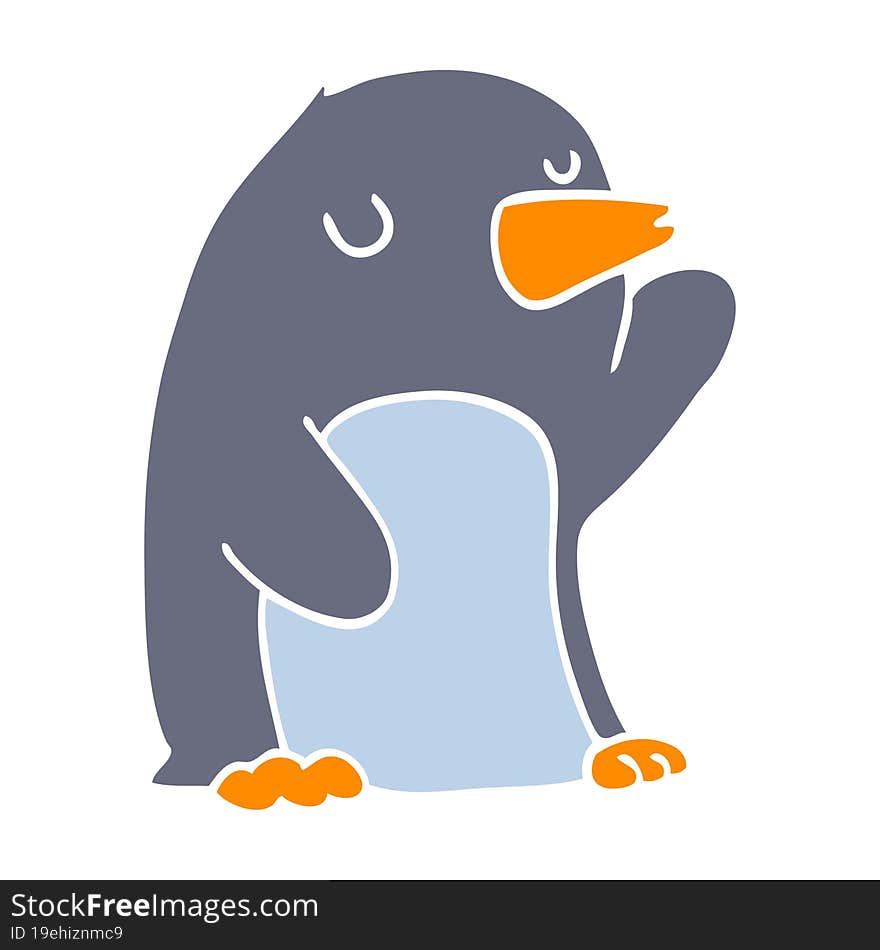 flat color style cartoon penguin