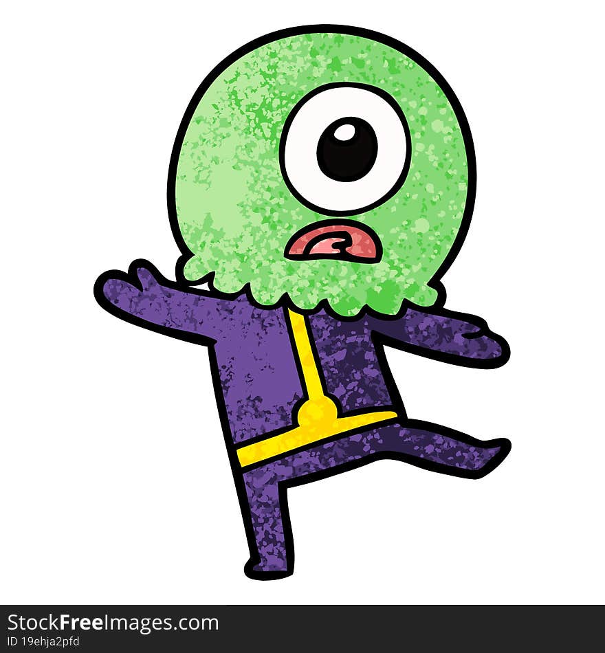 cartoon cyclops alien spaceman. cartoon cyclops alien spaceman