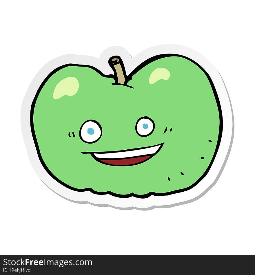 sticker of a cartoon apple