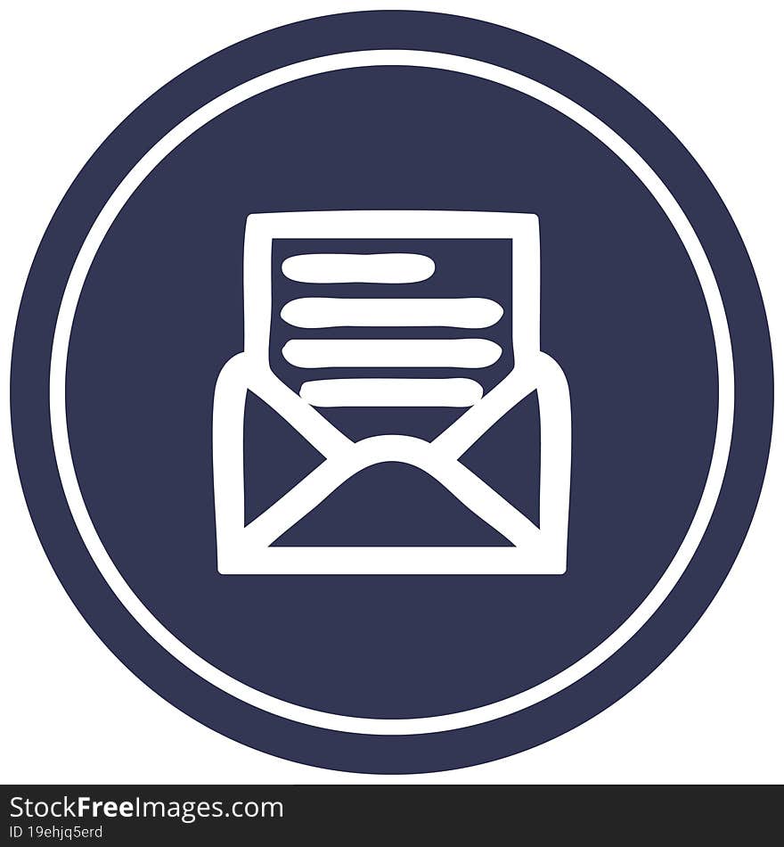 envelope letter circular icon symbol