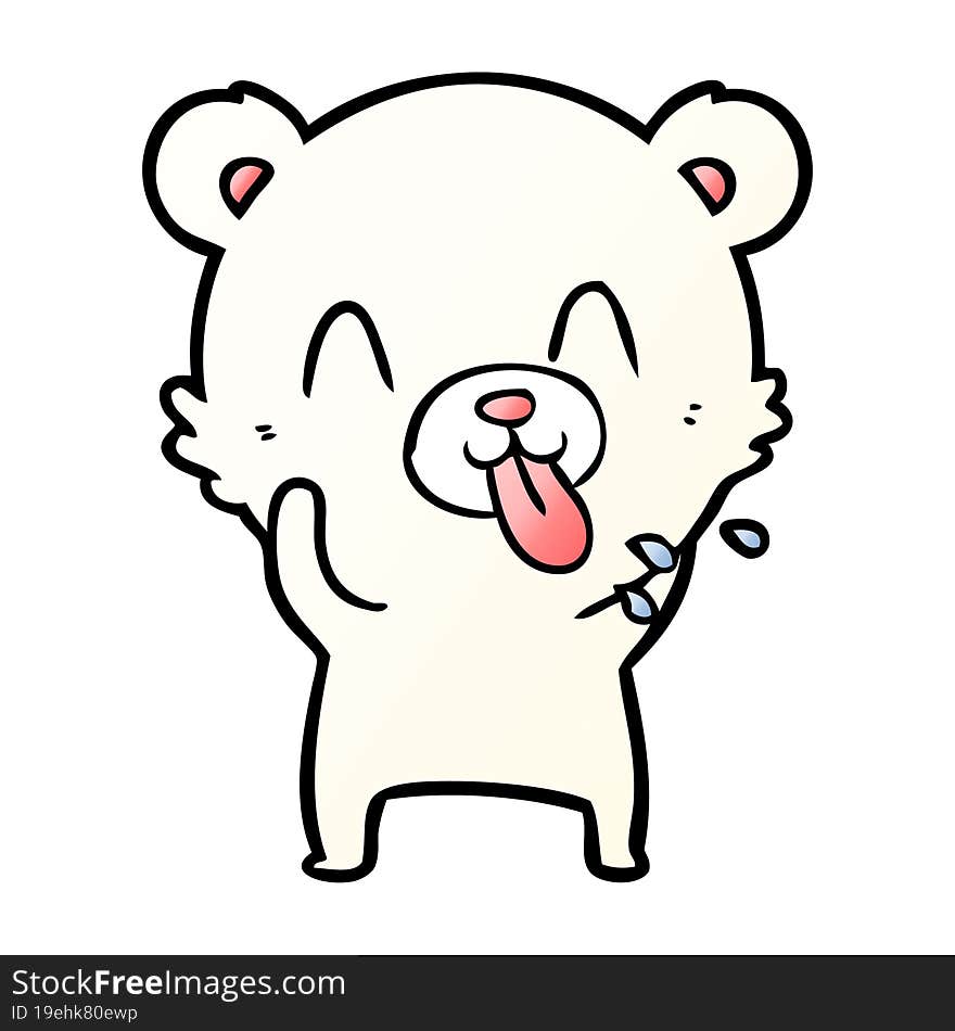 rude cartoon polar bear sticking out tongue. rude cartoon polar bear sticking out tongue