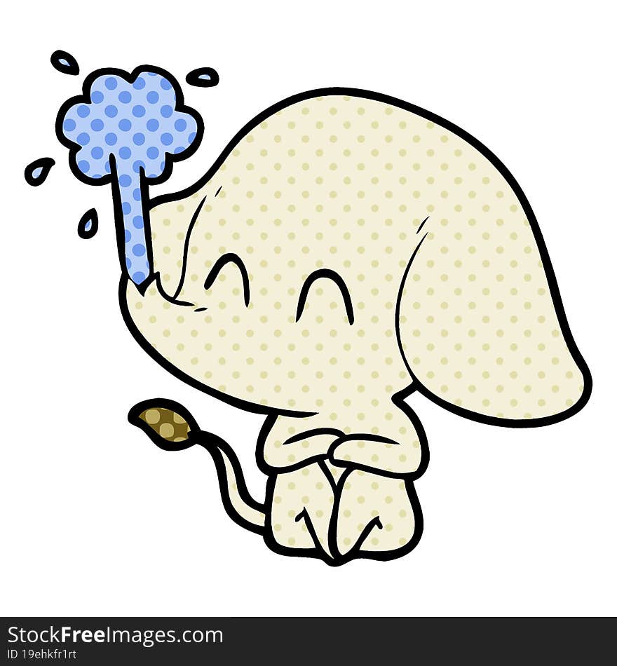 cute cartoon elephant spouting water. cute cartoon elephant spouting water