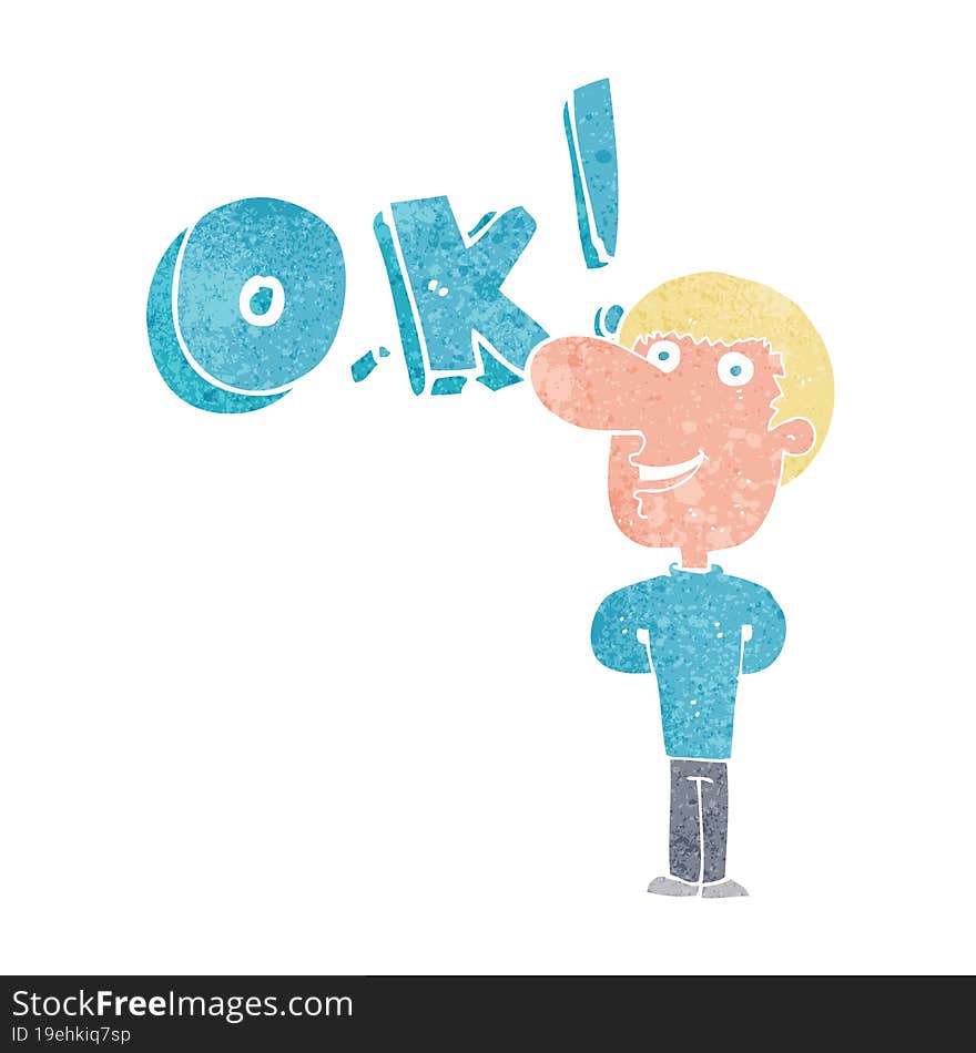 cartoon man saying OK