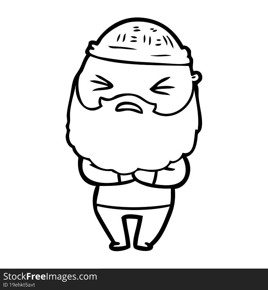 cartoon man with beard. cartoon man with beard