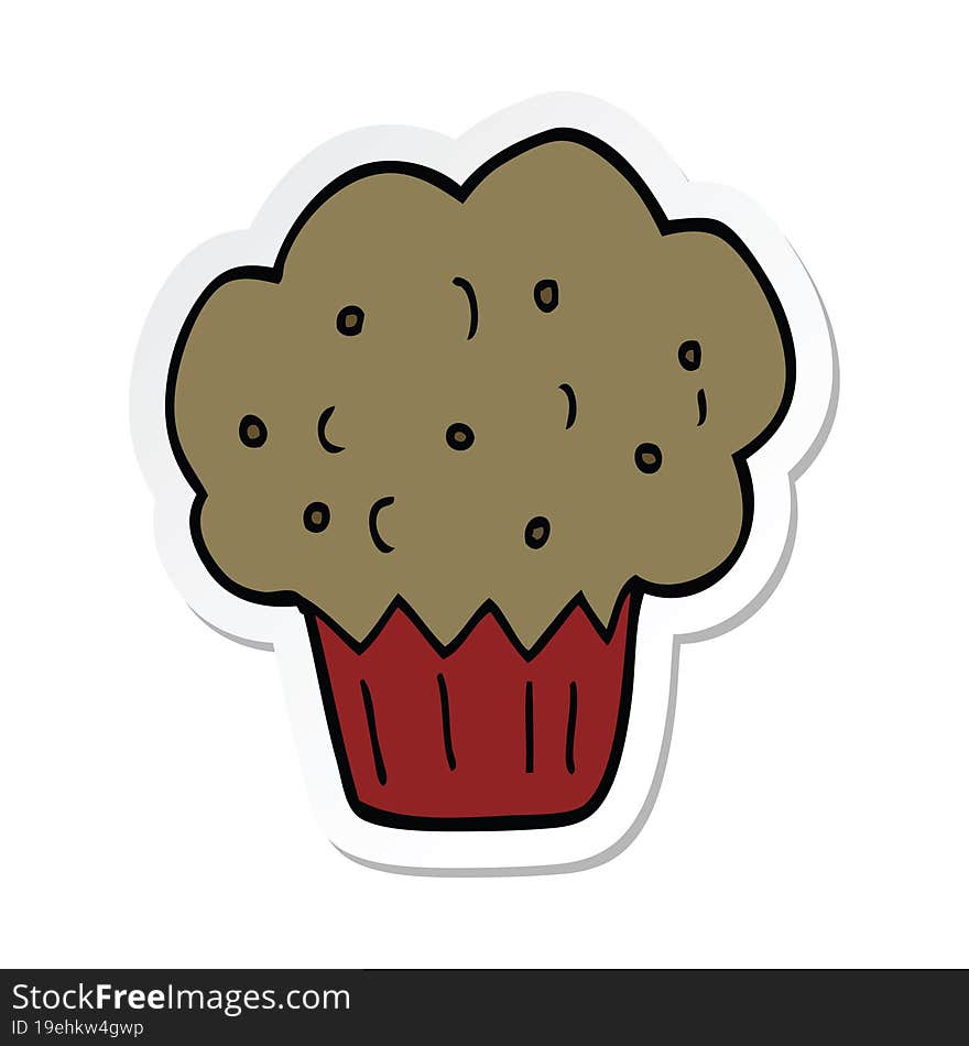 sticker of a cartoon muffin