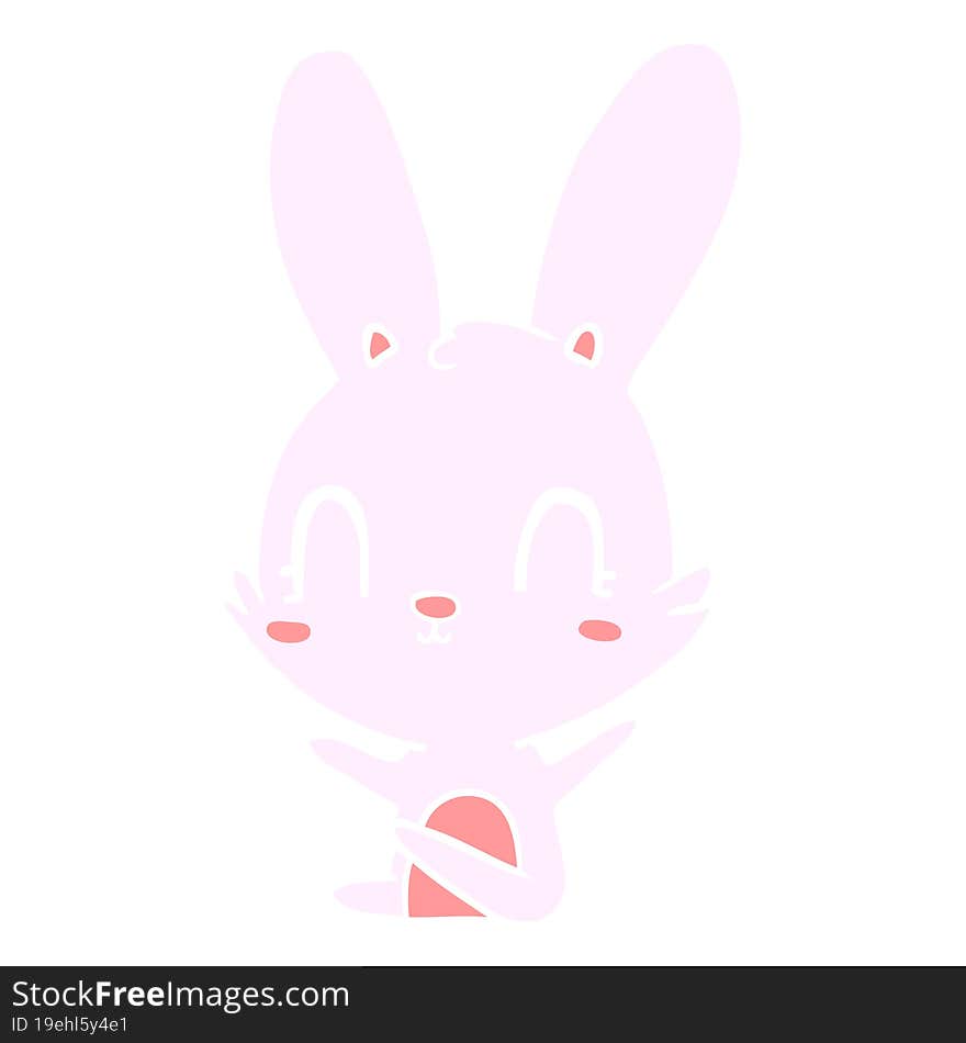 cute flat color style cartoon rabbit