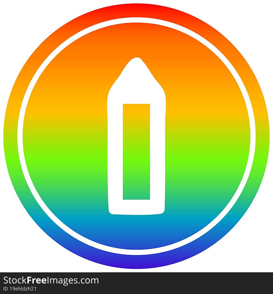 simple pencil circular in rainbow spectrum