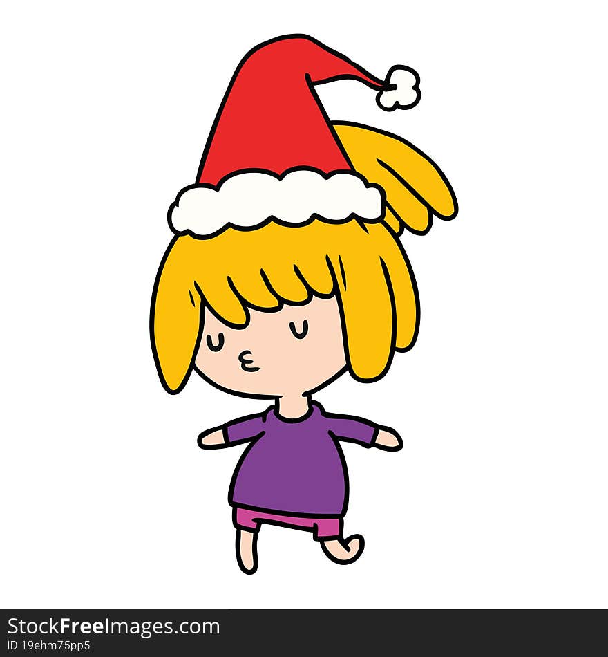 Christmas Cartoon Of Kawaii Girl