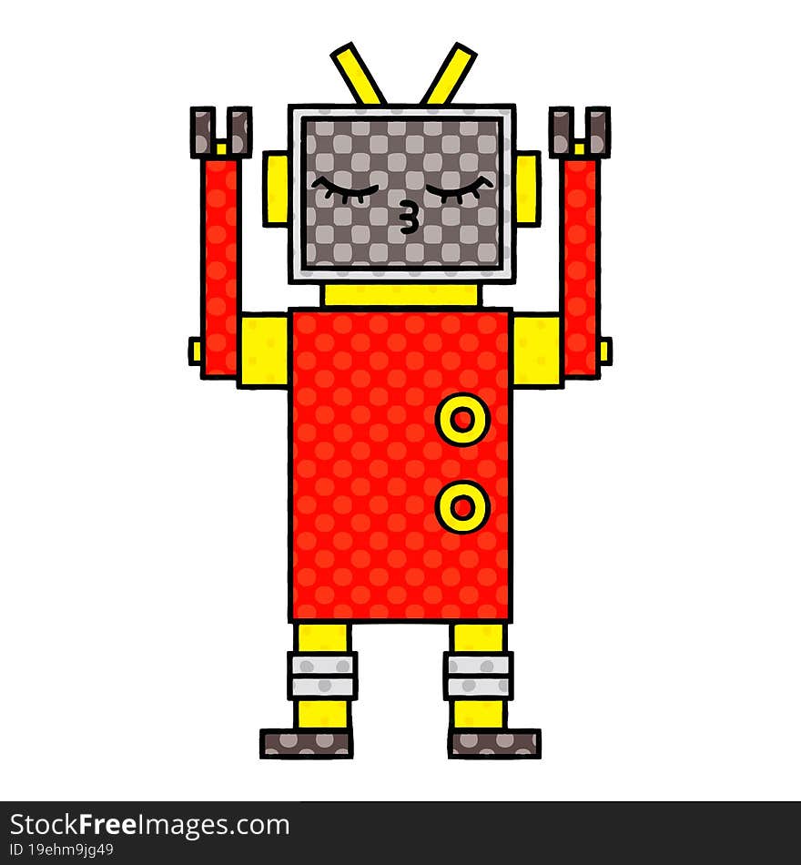 Comic Book Style Cartoon Robot