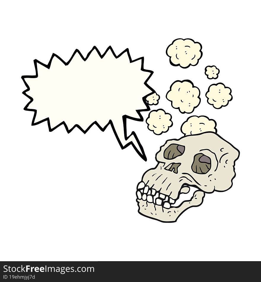 Speech Bubble Cartoon Ancient Skull