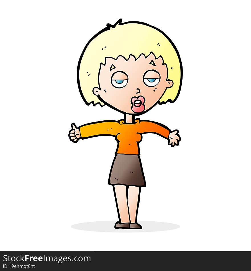 cartoon bored woman