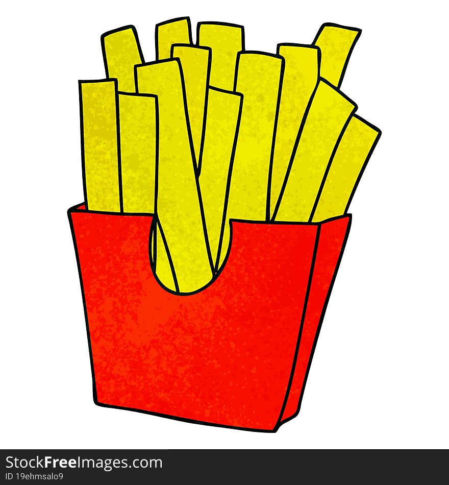 quirky hand drawn cartoon french fries