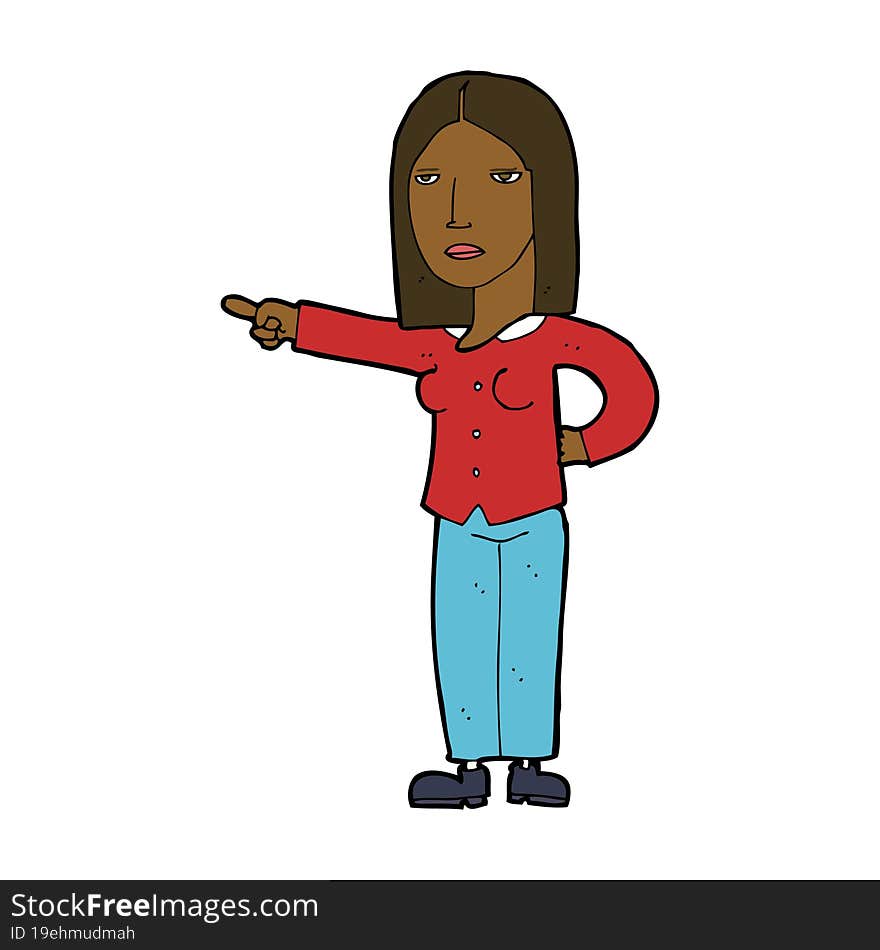 Cartoon Woman Pointing