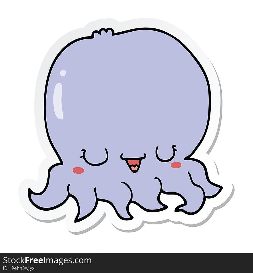 sticker of a cartoon jellyfish