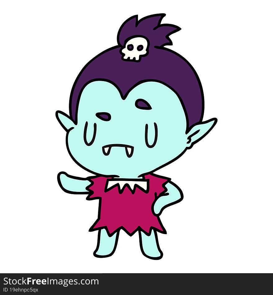 cartoon kawaii of cute vampire girl