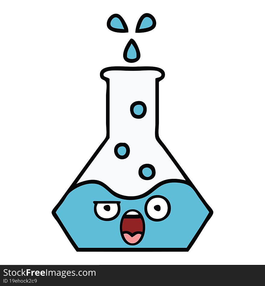 cute cartoon science beaker