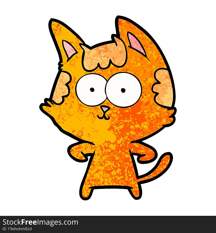 happy cartoon cat. happy cartoon cat