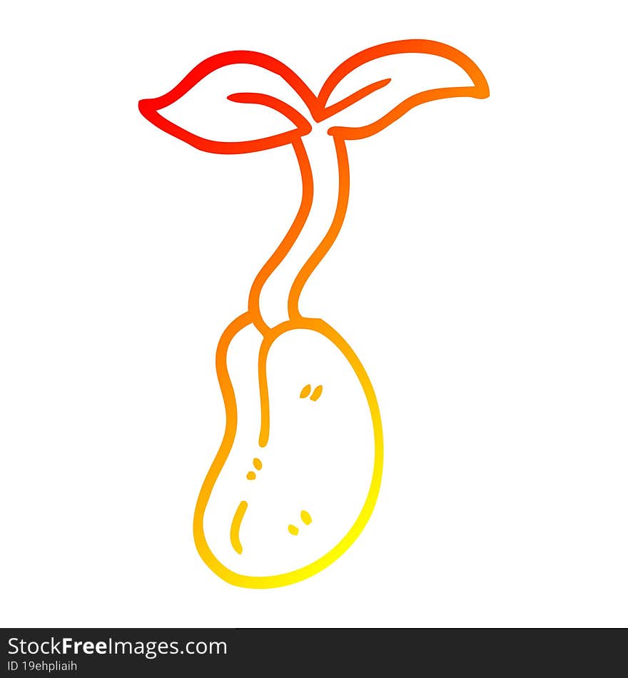 warm gradient line drawing cartoon seedling