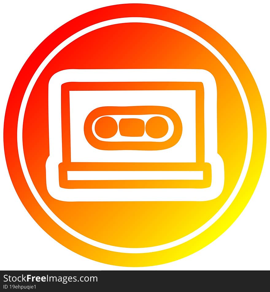 Cassette Tape Circular In Hot Gradient Spectrum