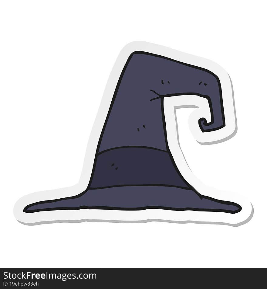 Sticker Of A Cartoon Witch Hat