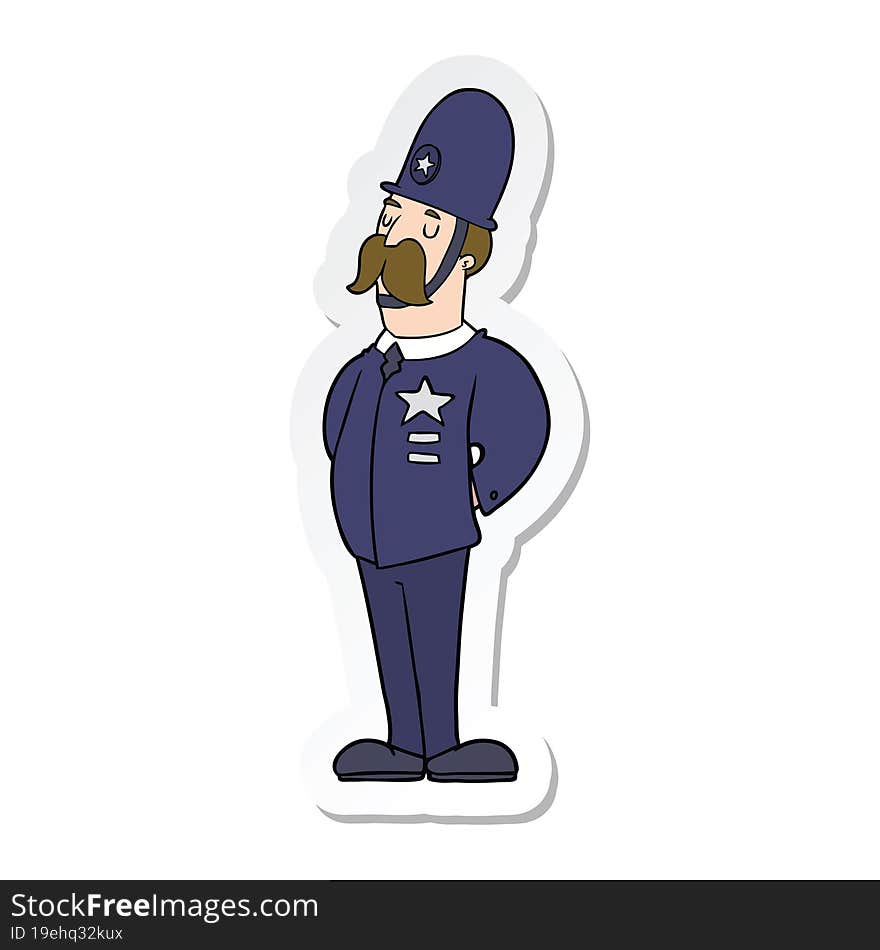 sticker of a cartoon policeman