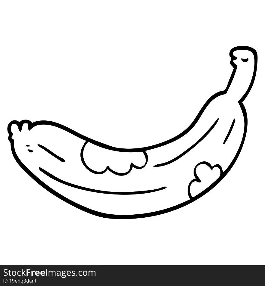 line drawing cartoon turning banana