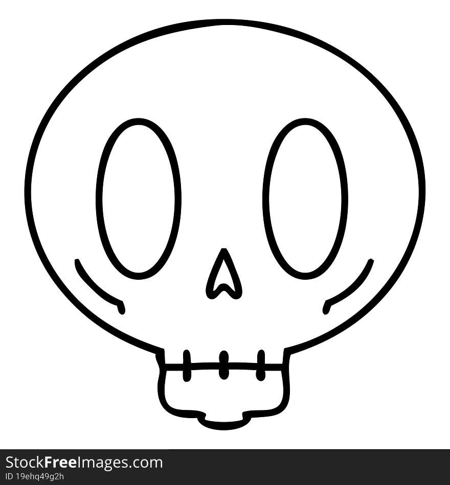 cartoon spooky skull