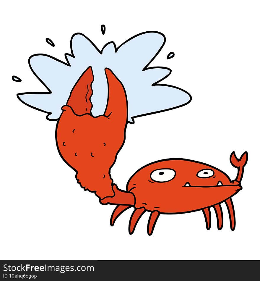 cartoon crab with big claw. cartoon crab with big claw