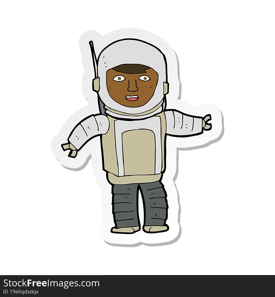 sticker of a cartoon astronaut