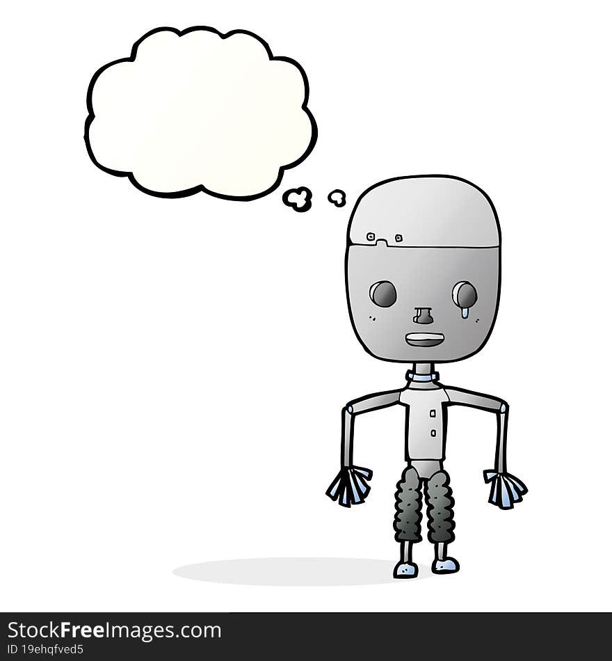 Cartoon Robot With Thought Bubble