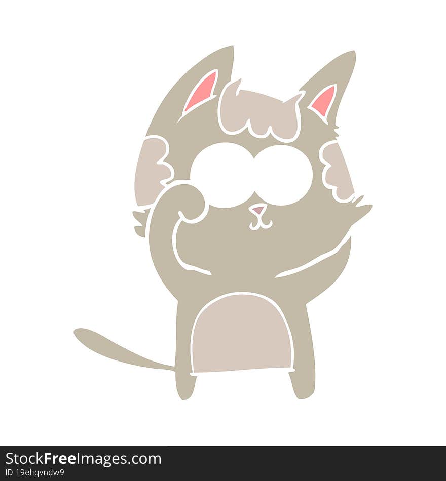 happy flat color style cartoon cat