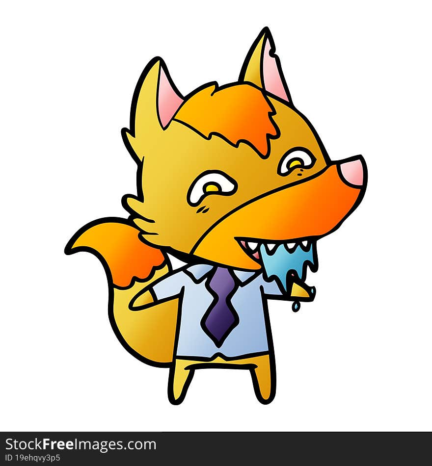 office worker fox cartoon character. office worker fox cartoon character